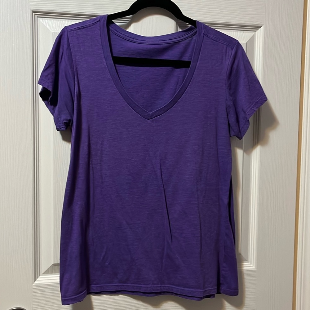 Women's V-Neck T-Shirt Tee Purple Threads 4 Thought Sustainable Apparel Comfy
